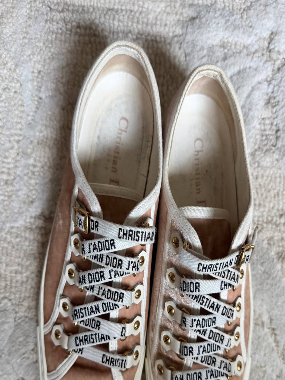 Christian Dior Rose Velvet Sneakers EU size 37.5